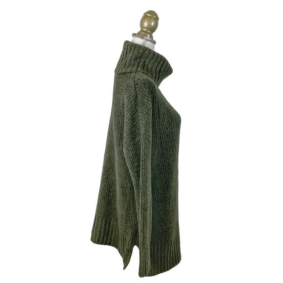 Jessica Simpson Chunky Funnel Neck Sweater - Forest Green - S - Picture 2 of 10